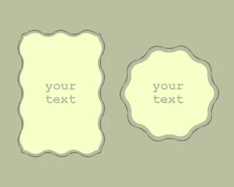 Frames, border Set. Hand drawn ink brush grunge wave lines, black and grey tones Stock Illustration