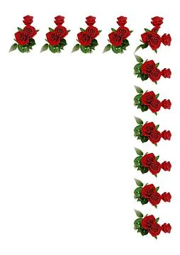 Frames - a bouquet of three red roses. Flowers on the white background of the Stock Illustration