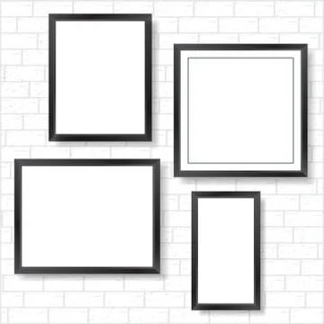 Frames on bricks wall Stock Illustration