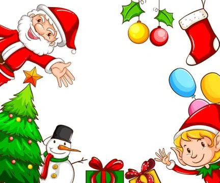Frames with Christmas decors Illustrazione stock