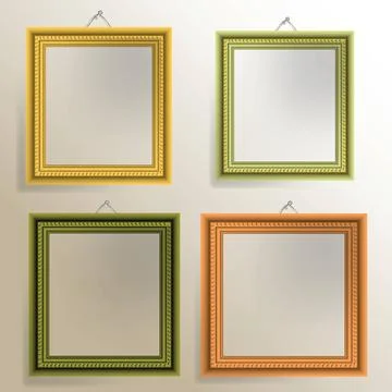 Frames colorful illustration with set of frames on grey background Copyrig... Stock Photos