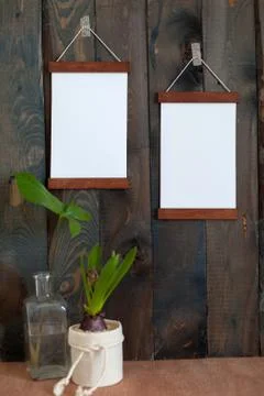 Frames on a dark background Stock Photos