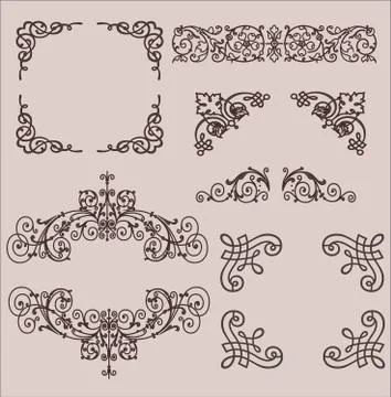 Frames. Decorative elements. Vector set Stock-Illustration