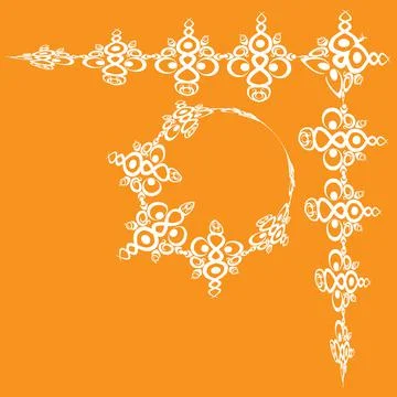 Frames of decorative ethnic elements on a square sheet, surreal, graphics Illustrazione stock