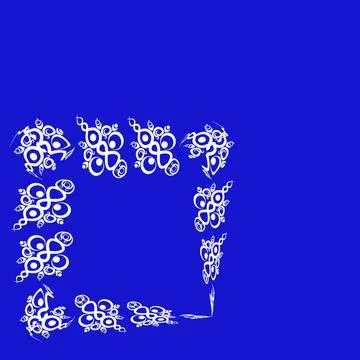 Frames of decorative ethnic elements on a square sheet, surreal, graphics イラスト素材