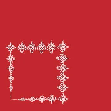 Frames of decorative ethnic elements on a square sheet, surreal, graphics Stock Illustration