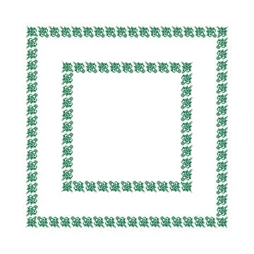 Frames of decorative ethnic elements on a square sheet, surreal, graphics Stock Illustration