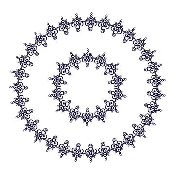 Frames of decorative ethnic elements on a square sheet, surreal, graphics Stock Illustration