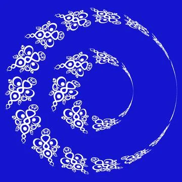 Frames of decorative ethnic elements on a square sheet, surreal, graphics Illustrazione stock