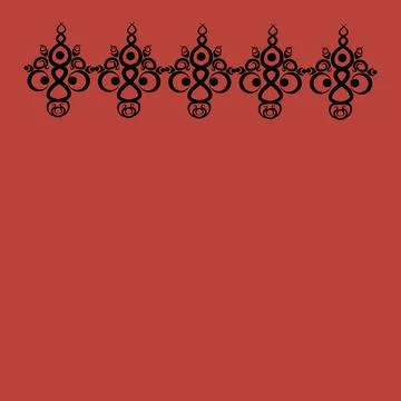 Frames of decorative ethnic elements on a square sheet, surreal, graphics Stock Illustration