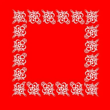 Frames of decorative ethnic elements on a square sheet, surreal, graphics Illustrazione stock