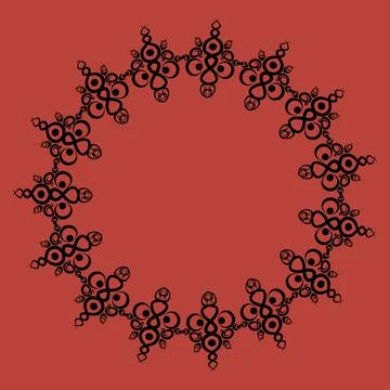 Frames of decorative ethnic elements on a square sheet, surreal, graphics 스톡 일러스트