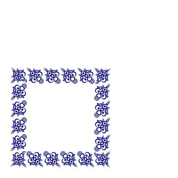 Frames of decorative ethnic elements on a square sheet, surreal, graphics Stock Illustration