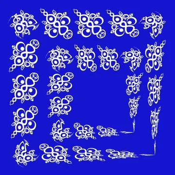 Frames of decorative ethnic elements on a square sheet, surreal, graphics イラスト素材