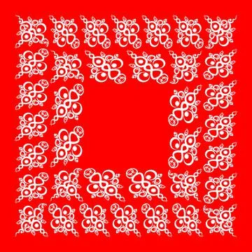 Frames of decorative ethnic elements on a square sheet, surreal, graphics Stock Illustration