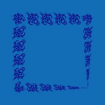 Frames of decorative ethnic elements on a square sheet, surreal, graphics Illustrazione stock