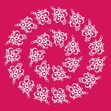 Frames of decorative ethnic elements on a square sheet, surreal, graphics Illustrazione stock