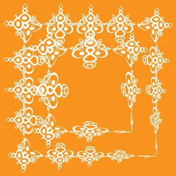 Frames of decorative ethnic elements on a square sheet, surreal, graphics イラスト素材