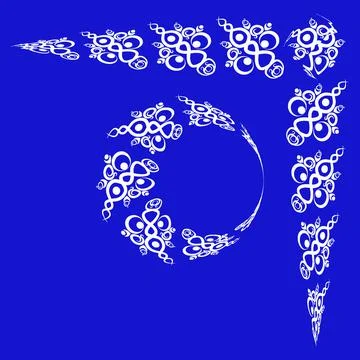 Frames of decorative ethnic elements on a square sheet, surreal, graphics イラスト素材