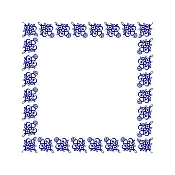 Frames of decorative ethnic elements on a square sheet, surreal, graphics Stock Illustration