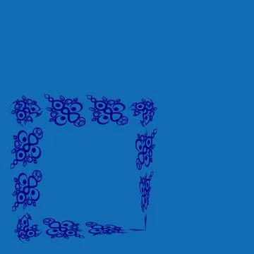 Frames of decorative ethnic elements on a square sheet, surreal, graphics Stock Illustration