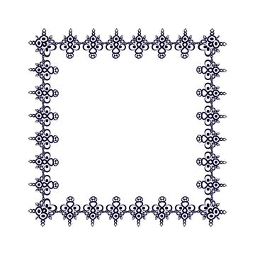 Frames of decorative ethnic elements on a square sheet, surreal, graphics Stock Illustration