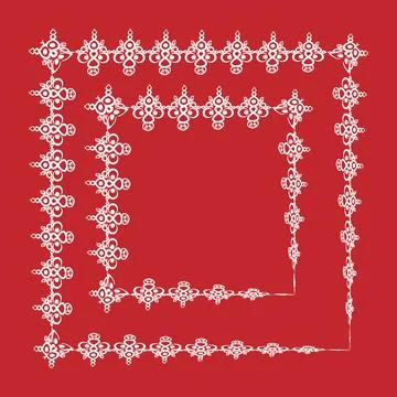 Frames of decorative ethnic elements on a square sheet, surreal, graphics イラスト素材