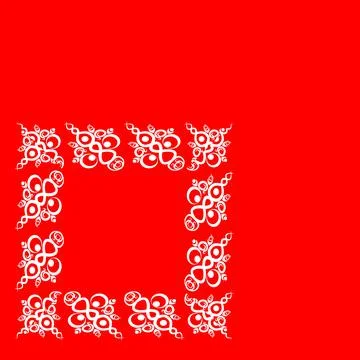 Frames of decorative ethnic elements on a square sheet, surreal, graphics Stock Illustration