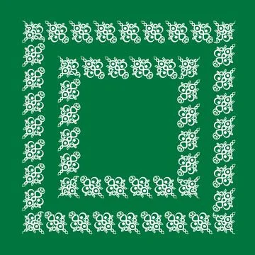 Frames of decorative ethnic elements on a square sheet, surreal, graphics Stock Illustration