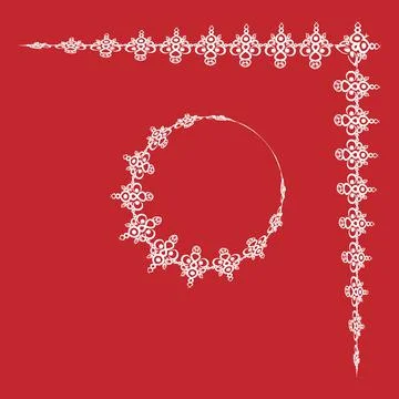 Frames of decorative ethnic elements on a square sheet, surreal, graphics Illustrazione stock