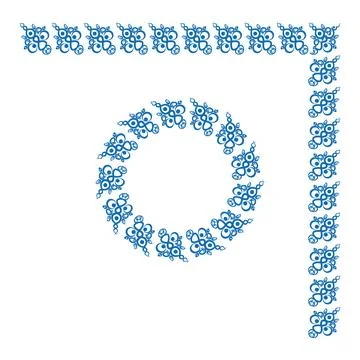 Frames of decorative ethnic elements on a square sheet, surreal, graphics イラスト素材