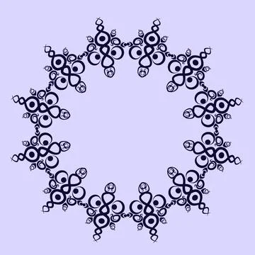 Frames of decorative ethnic elements on a square sheet, surreal, graphics Stock Illustration