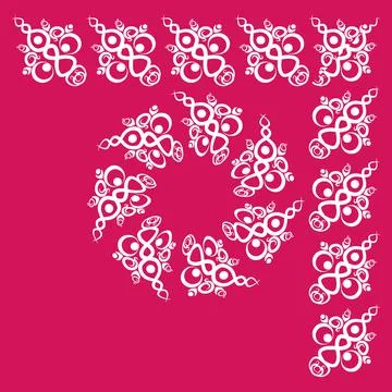 Frames of decorative ethnic elements on a square sheet, surreal, graphics イラスト素材