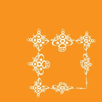 Frames of decorative ethnic elements on a square sheet, surreal, graphics イラスト素材