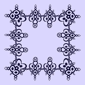 Frames of decorative ethnic elements on a square sheet, surreal, graphics イラスト素材