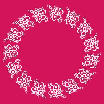 Frames of decorative ethnic elements on a square sheet, surreal, graphics イラスト素材