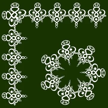 Frames of decorative ethnic elements on a square sheet, surreal, graphics Stock Illustration