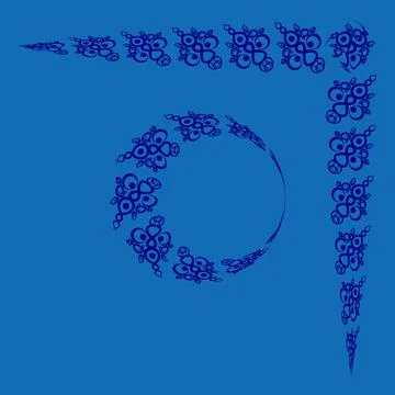 Frames of decorative ethnic elements on a square sheet, surreal, graphics イラスト素材