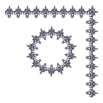 Frames of decorative ethnic elements on a square sheet, surreal, graphics Stock Illustration