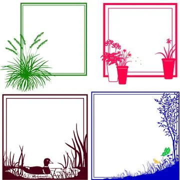 Frames Design Collection Sets Elegant Borders &amp;amp; Decorative Outlines Stock-Illustration