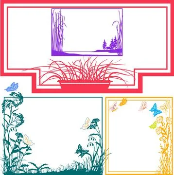 Frames Design Collection Sets Elegant Borders &amp;amp; Decorative Outlines Stock Illustration