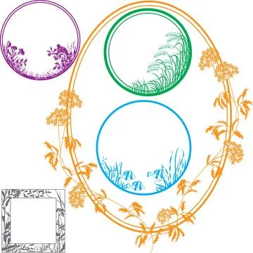 Frames Design Collection Sets Elegant Borders &amp;amp; Decorative Outlines Stock Illustration