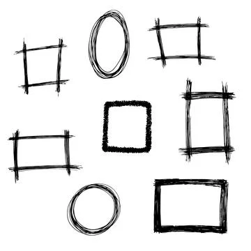 Frames doodle vector. Set of 8 simple doodles. Stock Illustration