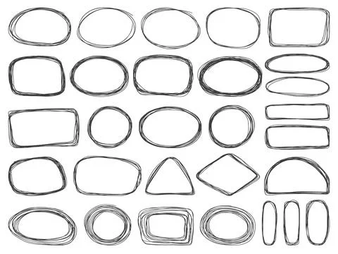 Frames doodle vector. Set of simple doodles. Ilustração Stock