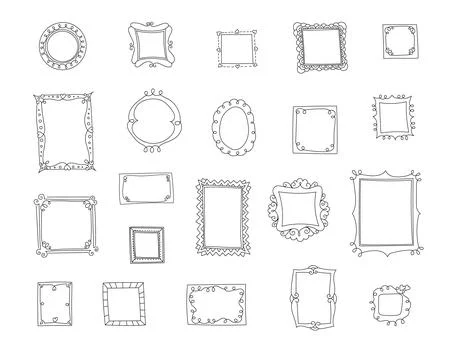 Frames doodle vector. Set of simple doodles. Stock Illustration