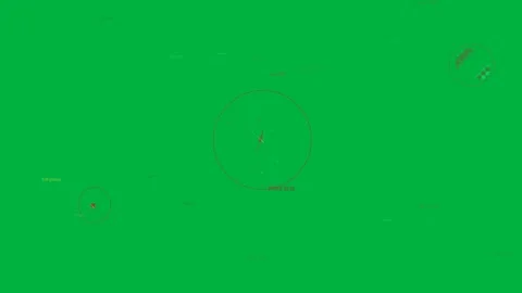 Frames driving central node rotating arms, updating network lines, left inset Stock Footage 333907276