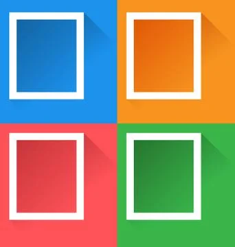 Frames with effect of long shadows Illustrazione stock