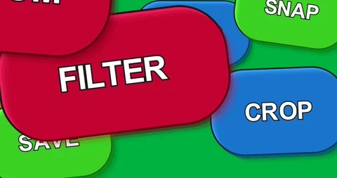 Frames ending, buttons sliding, zooming, receding, forming compact menu on Stock Footage 327338868