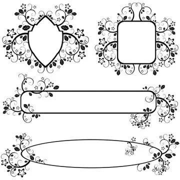 Frames with floral pattern Stock Illustration