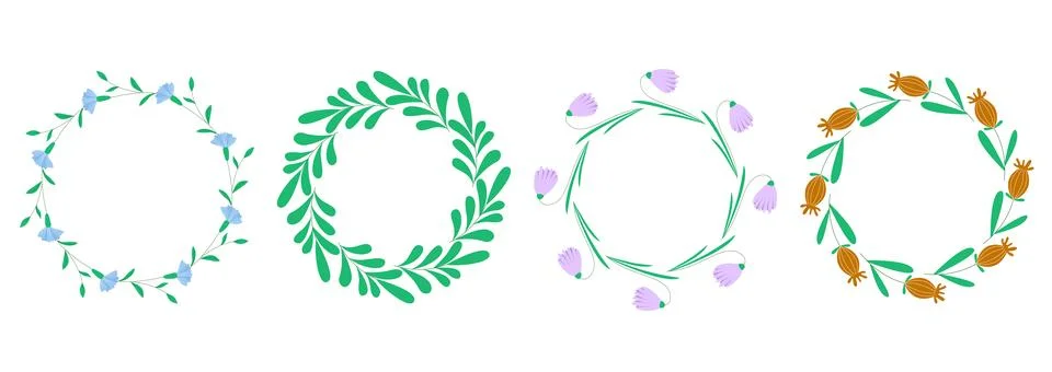 Frames of flowers and herbs with copy space Ilustración de archivo